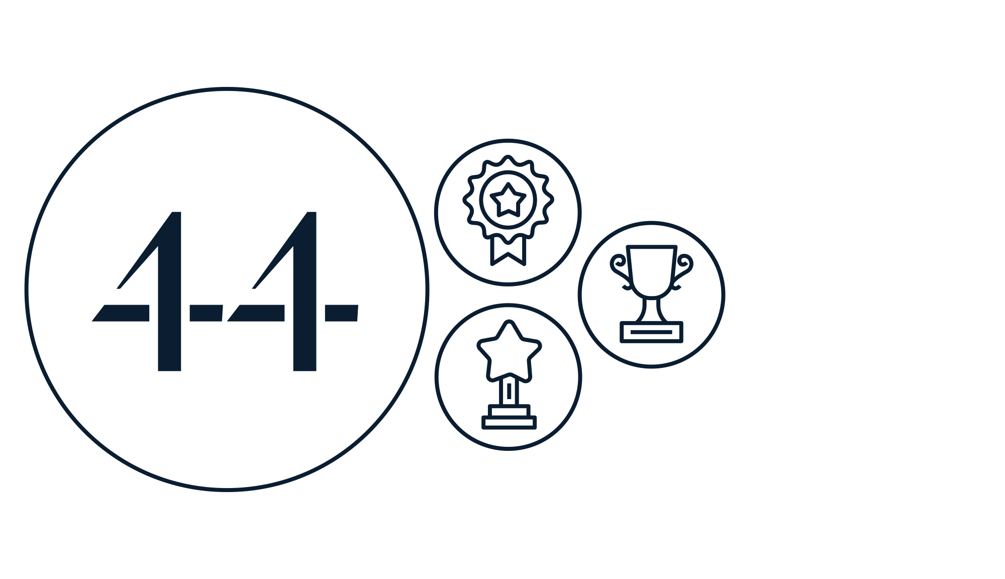 a blue circle with the number 44 inside of it